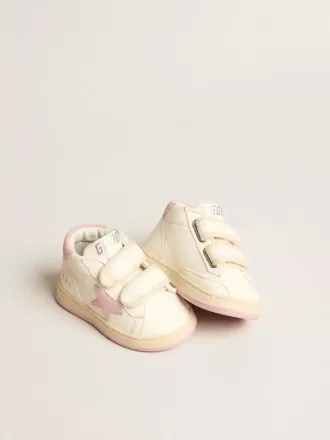 Junior June in nappa con stella e linguetta sul tallone in pelle scamosciata rosa antico