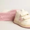 Junior June in nappa con stella e linguetta sul tallone in pelle scamosciata rosa antico
