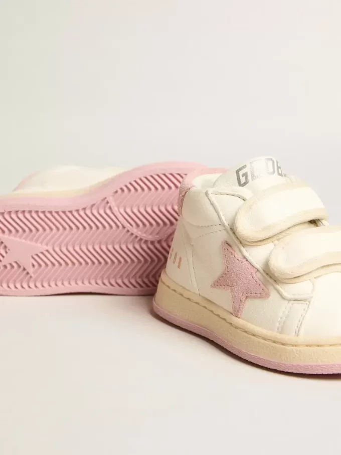 Junior June in nappa con stella e linguetta sul tallone in pelle scamosciata rosa antico