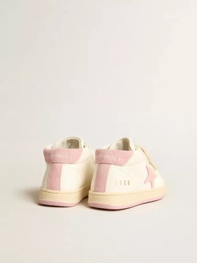 Junior June in nappa con stella e linguetta sul tallone in pelle scamosciata rosa antico