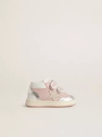 Junior June in pelle rosa con inserti in pelle metallizzata e stella in pelle scamosciata Junior June in pelle rosa con inserti in pelle metallizzata e stella in pelle scamosciata