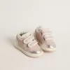 Junior June in pelle rosa con inserti in pelle metallizzata e stella in pelle scamosciata Junior June in pelle rosa con inserti in pelle metallizzata e stella in pelle scamosciata