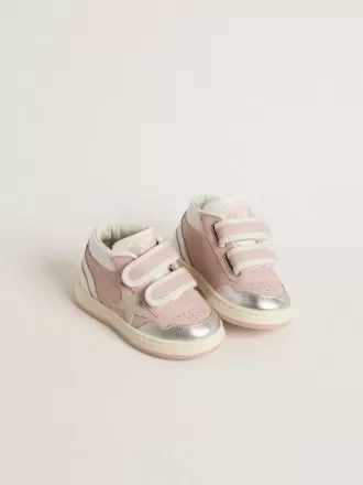 Junior June in pelle rosa con inserti in pelle metallizzata e stella in pelle scamosciata Junior June in pelle rosa con inserti in pelle metallizzata e stella in pelle scamosciata