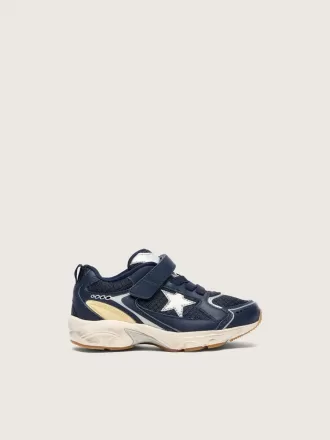 Junior Lightstar in pelle blu e mesh con stella in pelle grigia Junior Lightstar in pelle blu e mesh con stella in pelle grigia