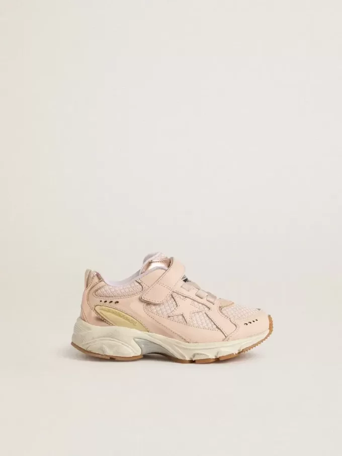Junior Lightstar in pelle rosa e mesh con stella in pelle rosa