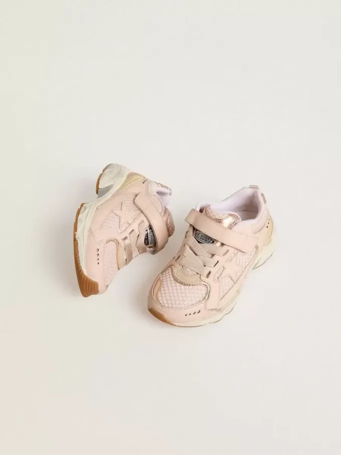Junior Lightstar in pelle rosa e mesh con stella in pelle rosa