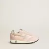 Junior Marathon in nylon rosa con stella stampata e linguetta in pelle sul tallone