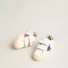 Junior May School in pelle con stella glitterata e linguetta sul tallone
