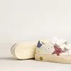 Junior May School in pelle con stella glitterata e linguetta sul tallone