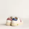 Junior May School in pelle con stella glitterata e linguetta sul tallone