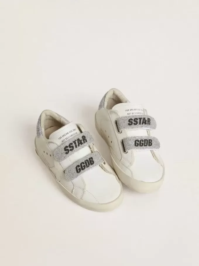 Junior Old School con linguetta sul tallone e cinturini in cristallo Swarovski argento