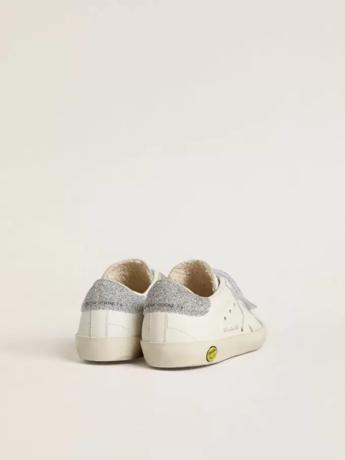 Junior Old School con linguetta sul tallone e cinturini in cristallo Swarovski argento