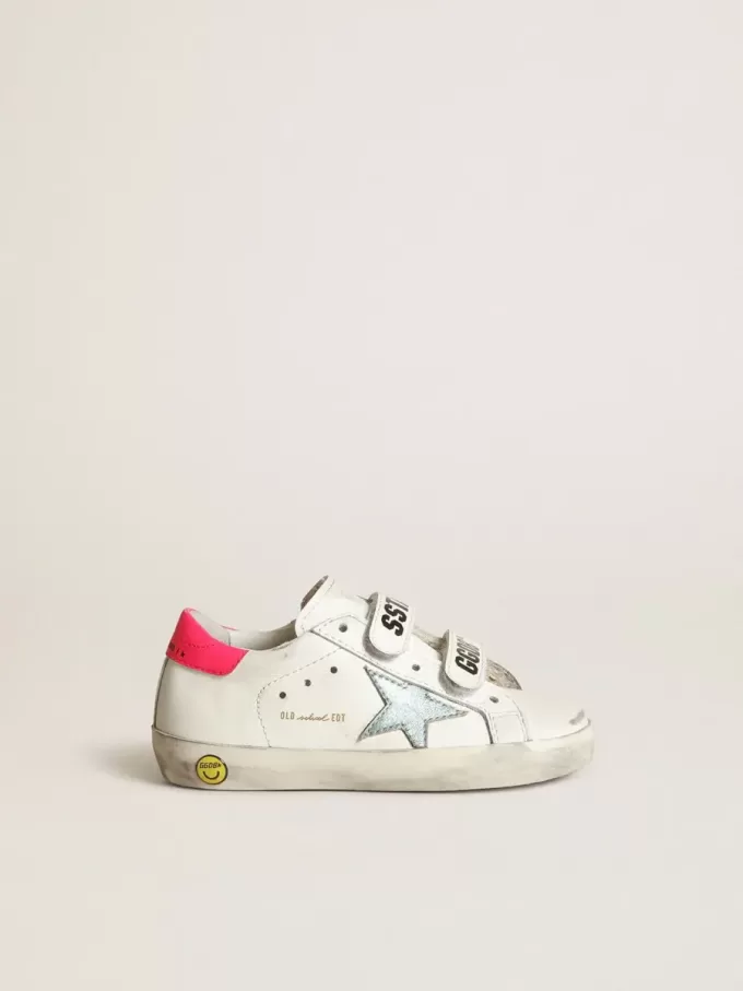 Junior Old School con stella in pelle laminata color acquamarina