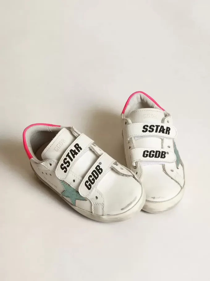 Junior Old School con stella in pelle laminata color acquamarina