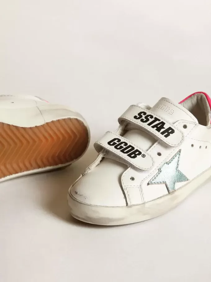 Junior Old School con stella in pelle laminata color acquamarina
