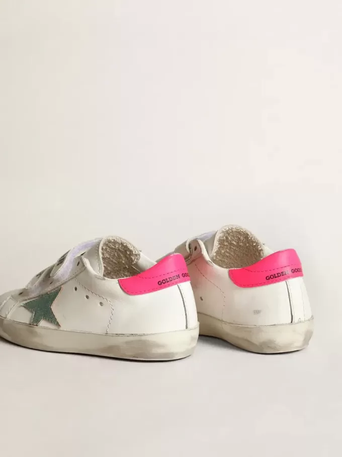 Junior Old School con stella in pelle laminata color acquamarina