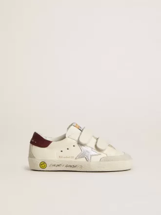 Junior Old School con stella in pelle metallizzata argento e linguetta sul tallone in pelle scamosciata viola Junior Old School con stella in pelle metallizzata argento e linguetta sul tallone in pelle scamosciata viola