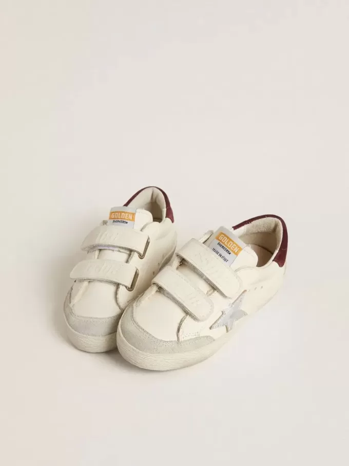 Junior Old School con stella in pelle metallizzata argento e linguetta sul tallone in pelle scamosciata viola Junior Old School con stella in pelle metallizzata argento e linguetta sul tallone in pelle scamosciata viola