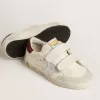 Junior Old School con stella in pelle metallizzata argento e linguetta sul tallone in pelle scamosciata viola Junior Old School con stella in pelle metallizzata argento e linguetta sul tallone in pelle scamosciata viola
