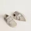 Junior Old School in argento e rosa glitterato con stella in pelle bianca