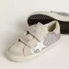 Junior Old School in argento e rosa glitterato con stella in pelle bianca