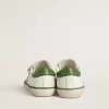 Junior Old School in pelle bianca con linguetta sul tallone in nappa verde e inserto verde Junior Old School in pelle bianca con linguetta sul tallone in nappa verde e inserto verde