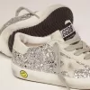 Junior Super-Star in glitter argento con stella in camoscio grigio ghiaccio