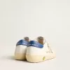 Junior Super-Star in pelle nappa con stella beige e linguetta blu sul tallone Junior Super-Star in pelle nappa con stella beige e linguetta blu sul tallone