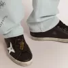 Lacciatura maschile con clip color oro antico e scritte dorate