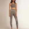 Leggings da donna grigio melange con cuciture miste Leggings da donna grigio melange con cuciture miste
