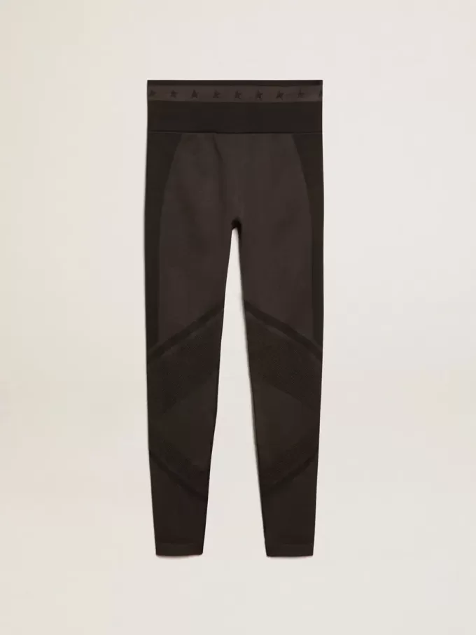 Leggings da donna neri con cuciture miste Leggings da donna neri con cuciture miste