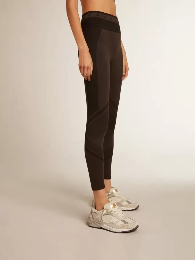 Leggings da donna neri con cuciture miste Leggings da donna neri con cuciture miste