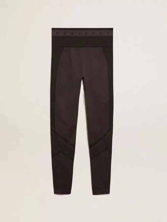 Leggings da donna neri con cuciture miste Leggings da donna neri con cuciture miste