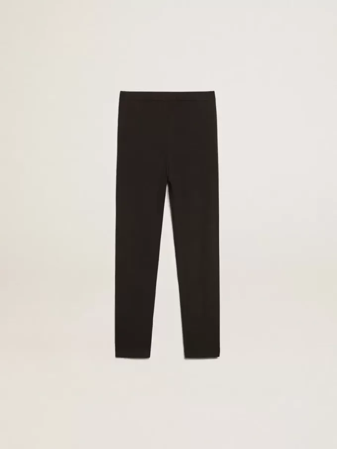 Leggings neri da bambina con stelle bianche sui lati Leggings neri da bambina con stelle bianche sui lati
