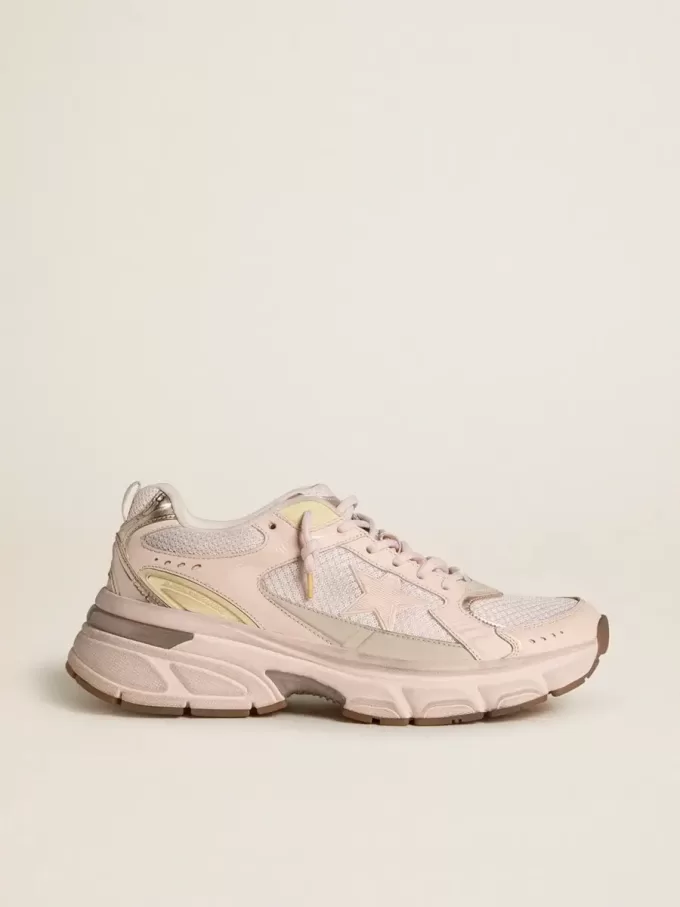 Lightstar da donna con tomaia in pelle rosa e mesh e stella rosa Lightstar da donna con tomaia in pelle rosa e mesh e stella rosa
