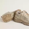 Lightstar da donna in pelle grigio tortora e mesh con stella in TPU beige Lightstar da donna in pelle grigio tortora e mesh con stella in TPU beige