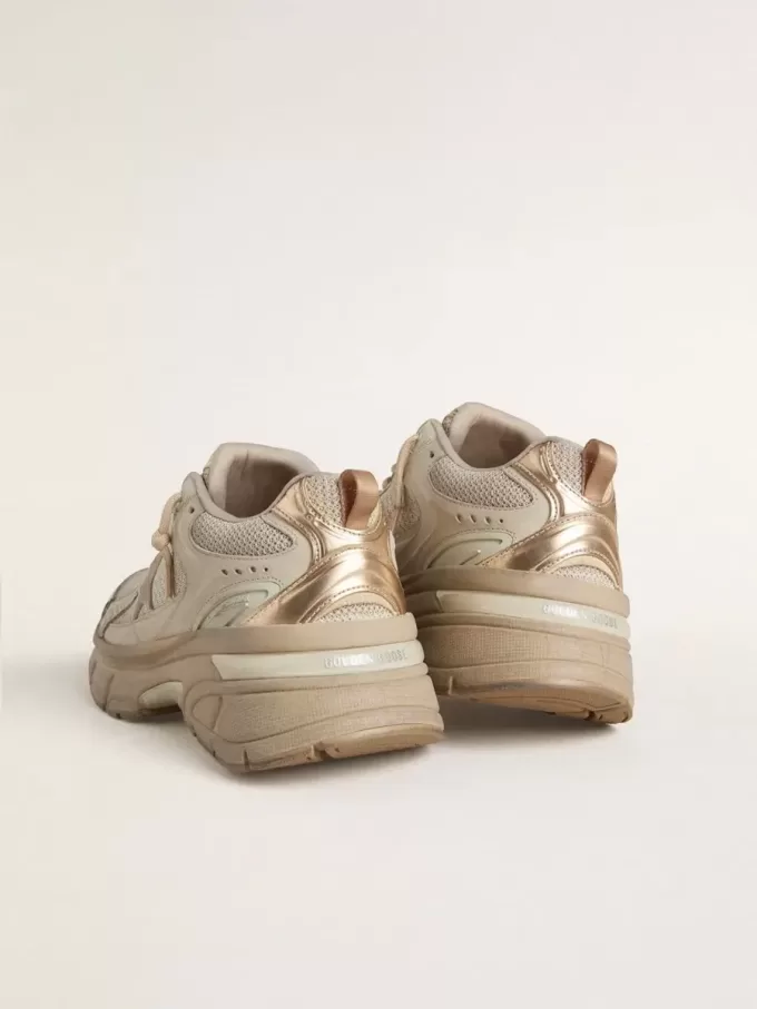 Lightstar da donna in pelle grigio tortora e mesh con stella in TPU beige Lightstar da donna in pelle grigio tortora e mesh con stella in TPU beige