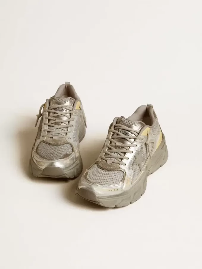 Lightstar da donna in pelle metallizzata e rete argentata con stella grigia Lightstar da donna in pelle metallizzata e rete argentata con stella grigia