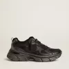 Lightstar da uomo con tomaia in pelle nera e mesh e stella nera