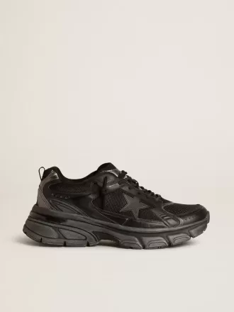 Lightstar da uomo con tomaia in pelle nera e mesh e stella nera