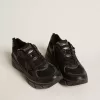 Lightstar da uomo con tomaia in pelle nera e mesh e stella nera