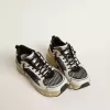 Lightstar da uomo in pelle bianca e mesh nero con stella in TPU nero