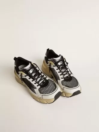 Lightstar da uomo in pelle bianca e mesh nero con stella in TPU nero