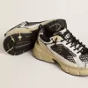 Lightstar da uomo in pelle bianca e mesh nero con stella in TPU nero