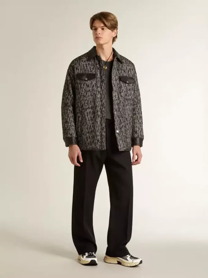 Lightstar da uomo in pelle bianca e mesh nero con stella in TPU nero