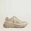 Lightstar da uomo in pelle grigio tortora e mesh con stella in TPU beige