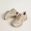 Lightstar da uomo in pelle grigio tortora e mesh con stella in TPU beige