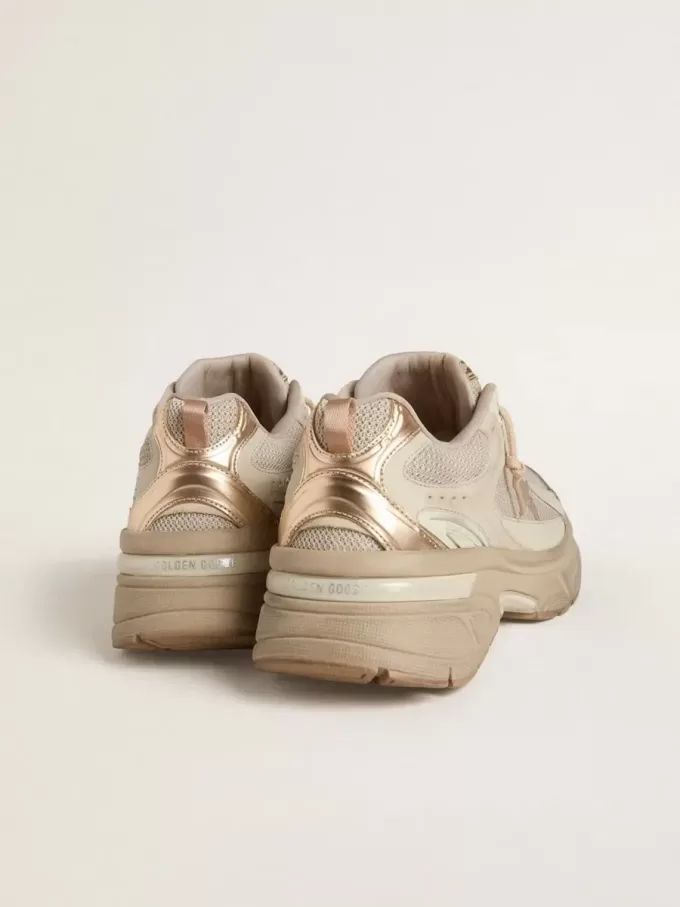 Lightstar da uomo in pelle grigio tortora e mesh con stella in TPU beige