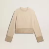 Maglione boxy da donna in lana con decorazioni in cristallo hotfix Maglione boxy da donna in lana con decorazioni in cristallo hotfix