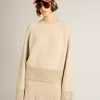 Maglione boxy da donna in lana con decorazioni in cristallo hotfix Maglione boxy da donna in lana con decorazioni in cristallo hotfix